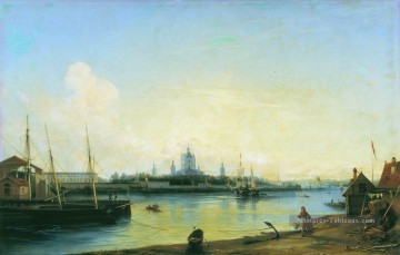 smolny comme vu de bolshaya okhta 1851 Alexey Bogolyubov scènes de la ville de paysage urbain Peinture à l'huile